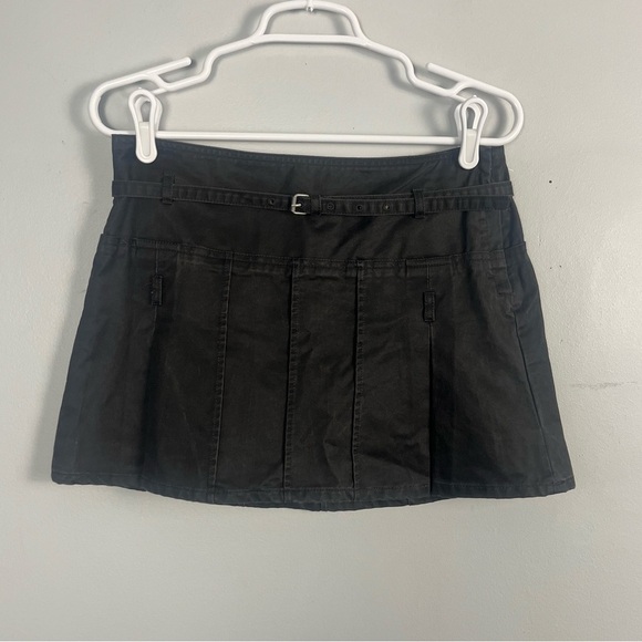 Zara waxed pleated skirt dark grey size small new - Picture 2 of 9